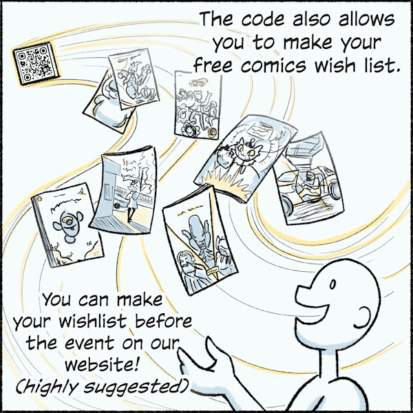 The code also allows you to make your free comics wish list.  You can make your wishlist before the event on our website!  (Highly suggested)